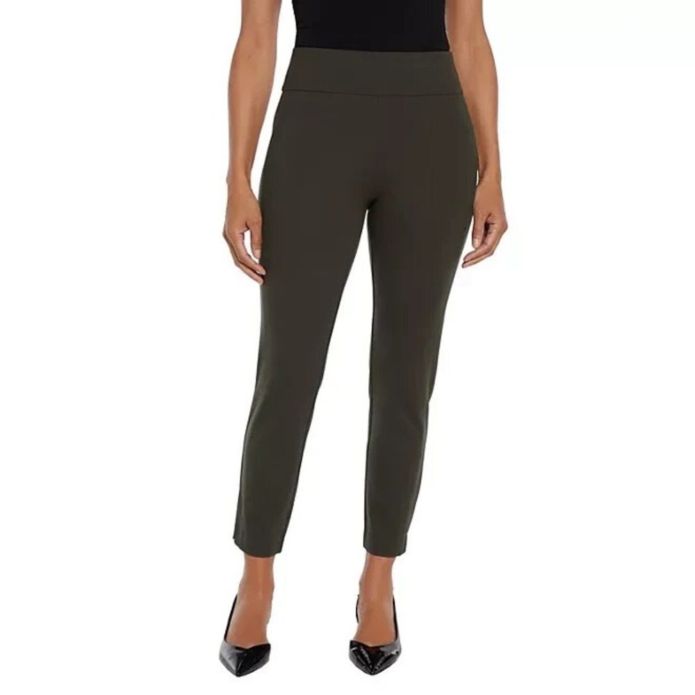 Express Womens High Rise Ponte Ankle Pants Rosin Green XS